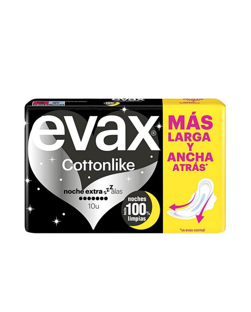 EVAX COTTONLIKE compresas noche extra alas 10 u