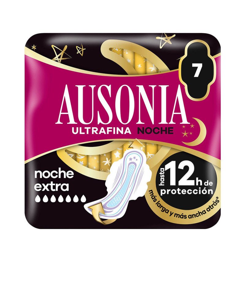 AUSONIA compresas noche extra alas 7 u