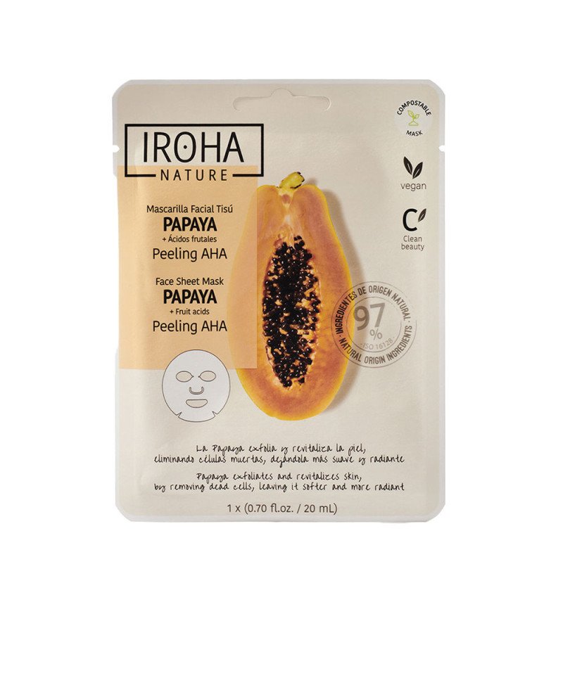 PAPAYA PEELING AHA mascarilla facial tisú 1 u