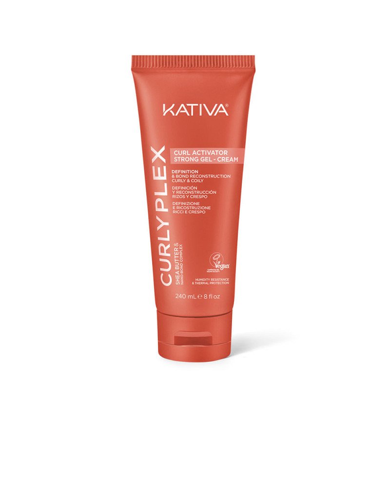 KATIVA CURLY PLEX CURL gel crema activador rizos fijación fuerte 240 ml
