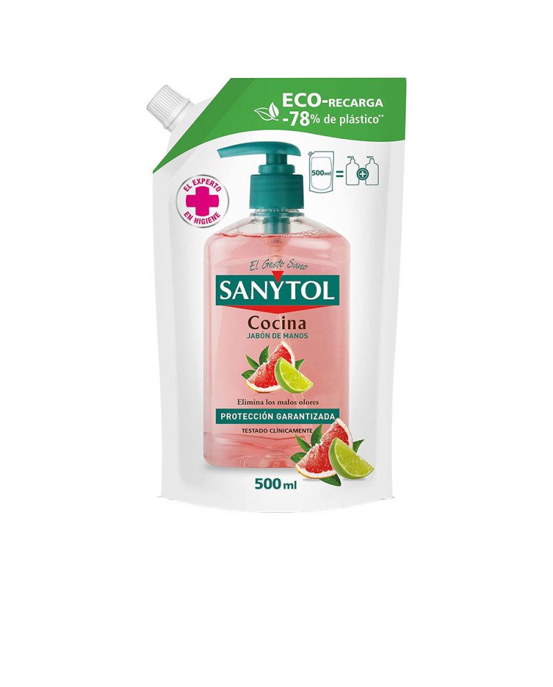 SANYTOL JABÓN DE MANOS antibacteriano cocina recambio eco pack 500 ml