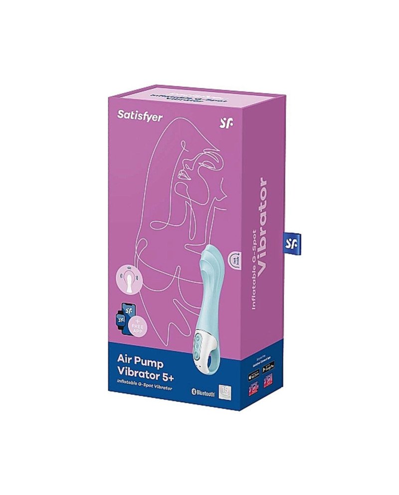 Satisfyer Air Pump Vibrator 5+ Vibrador Punto G Inflable Azul 1Un