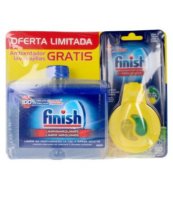 FINISH limpiamáquinas 250 ml + ambientador lavavajillas 2 u