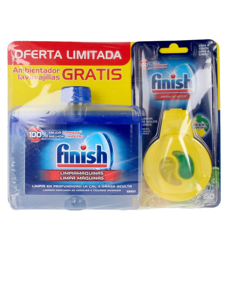 FINISH limpiamáquinas 250 ml + ambientador lavavajillas 2 u