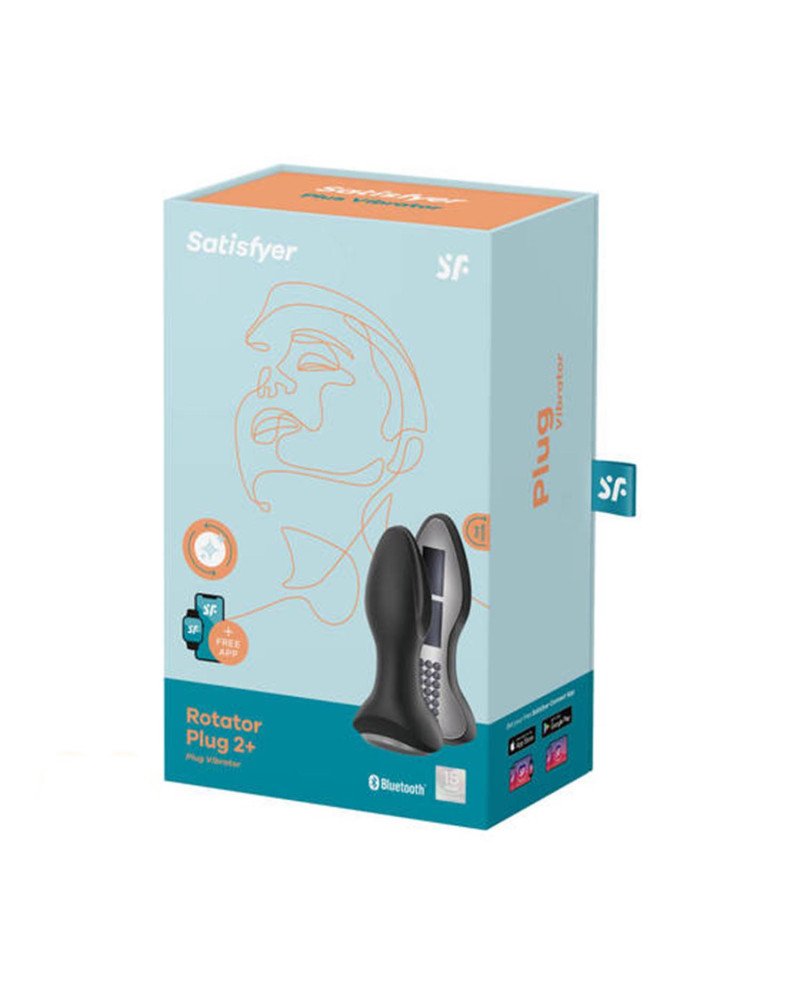 Satisfyer Rotator Plug 2+ Plug Vibrator Negro Negro 1Un