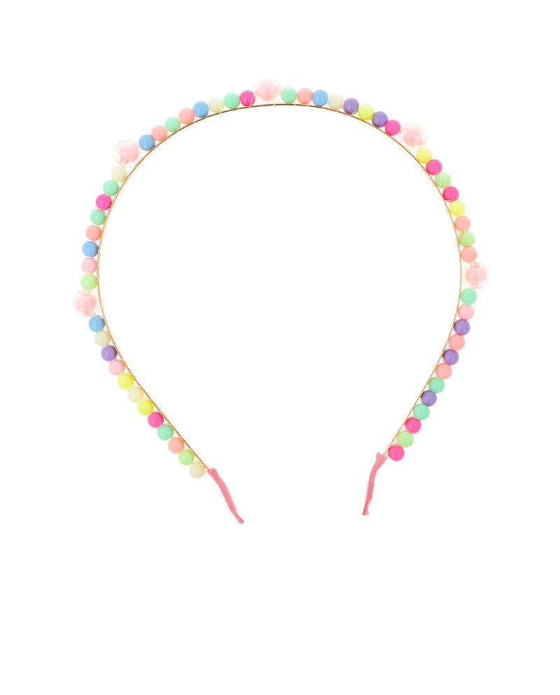 DIADEMA METAL con bolitas de colores 13 x 15, 5 cm 1 u