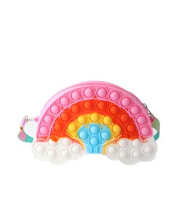 BOLSO CRUZADO silicona pop-it arcoiris 21 x 14 x 3,5 cm 1 u