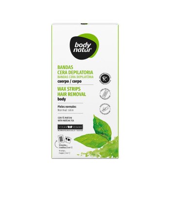 BANDAS cera depilatoria cuerpo té matcha 16 u