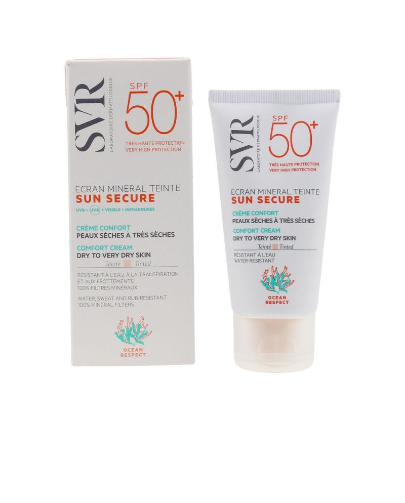 SUN SECURE ecran mineral teinte peaux sèches SPF50+ 60 gr