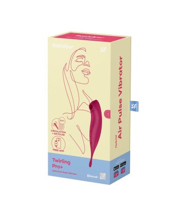 Satisfyer Twirling Pro+ Vibrador Hibrido De Aire App Rojo Oscuro 1Un