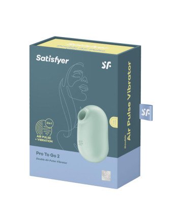 Satisfyer Pro To Go 2 Vibrador Doble Air Pulse Menta 1Un