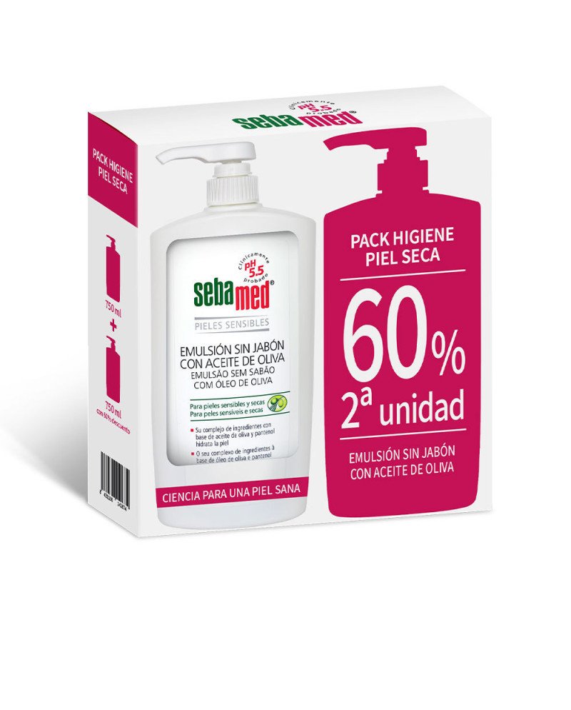 EMULSIÓN SIN JABÓN gel de baño con aceite de oliva duo 2 x 750 ml