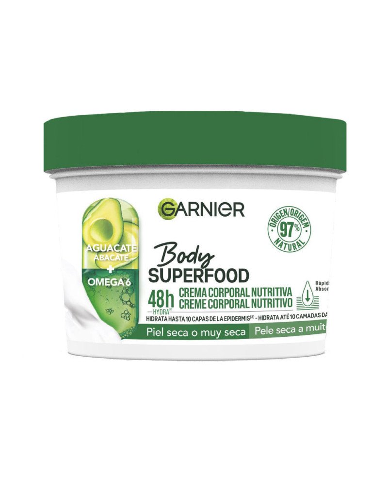 BODY SUPERFOOD AGUACATE crema corporal nutritiva piel seca a muy seca 380 ml