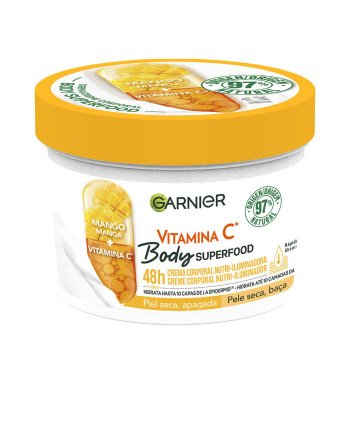 BODY SUPERFOOD MANGO crema corporal nutri-iluminadora piel seca apagada 380 ml