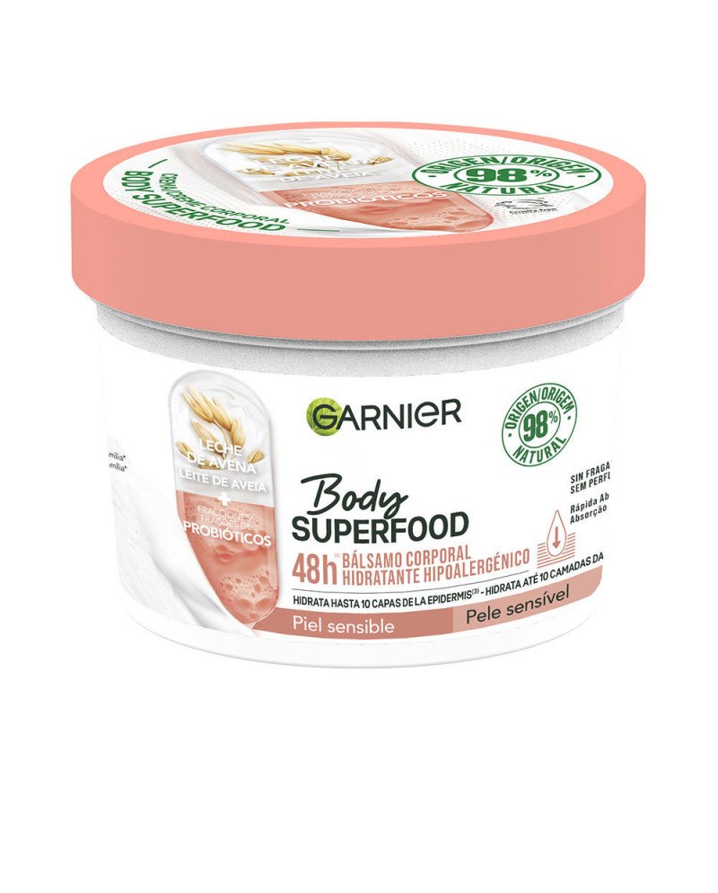 BODY SUPERFOOD AVENA bálsamo corporal hidratante hipoalergénico piel sensible 380 ml