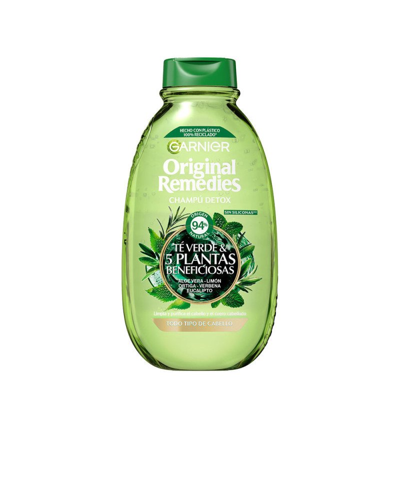 ORIGINAL REMEDIES champú té verde y 5 plantas beneficiosas 400 ml