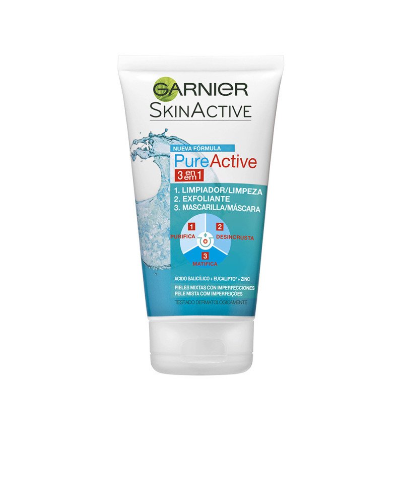 PURE ACTIVE 3 en 1 limpiador pieles mixtas con imperfecciones gel 150 ml