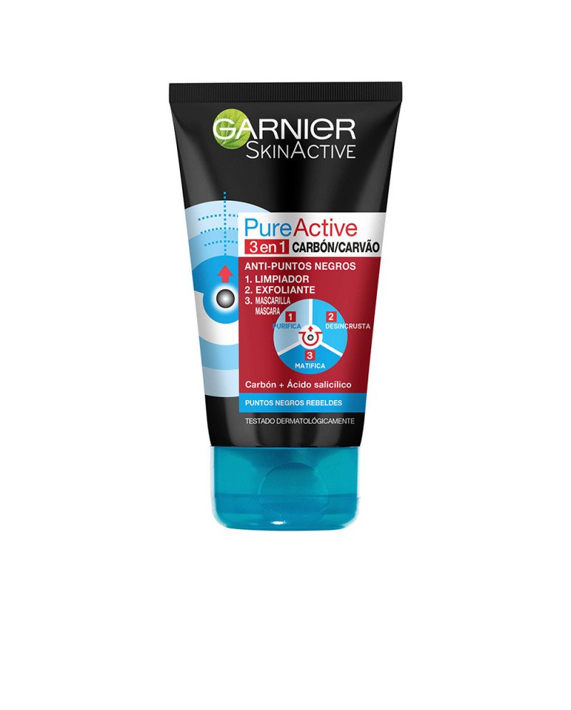 PURE ACTIVE intensive 3 en 1 carbón anti-puntos negros piel grasa 150 ml