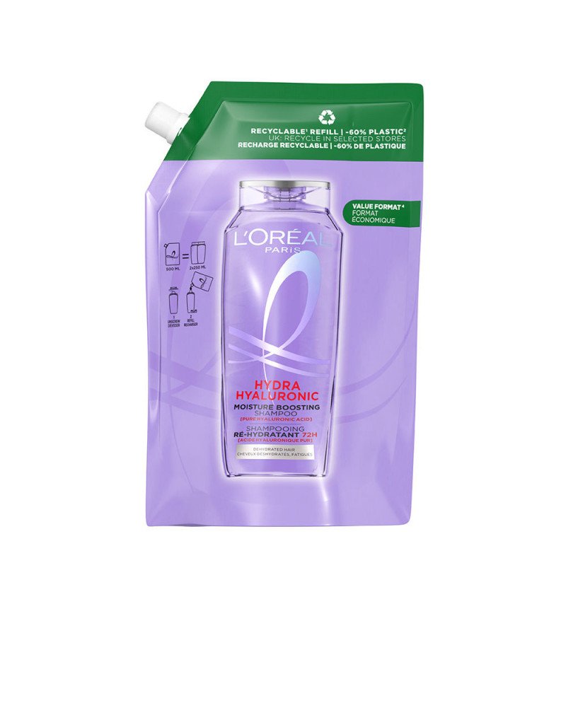ELVIVE HIDRA HIALURÓNICO champú 72h hidratación recarga eco pack 500 ml