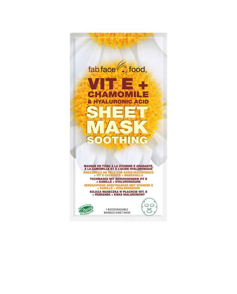 FAB FACE FOOD VIT E + CHAMOMILE & HYALURONIC ACID mascarilla de tela 1 u