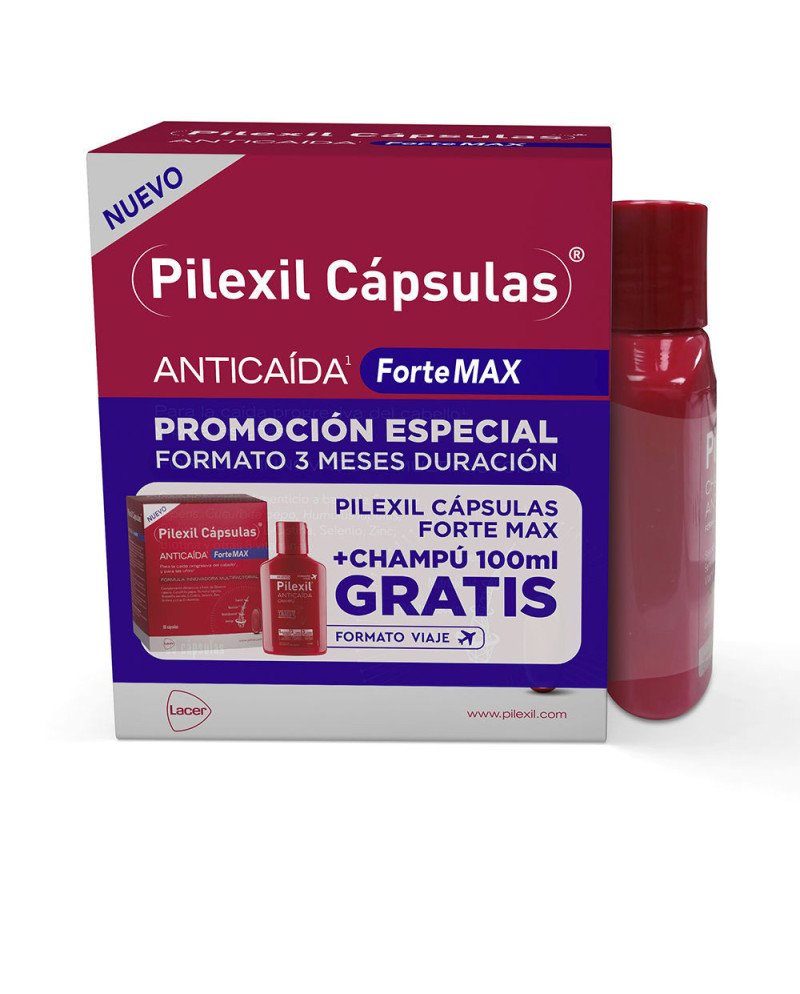 PILEXIL FORTE MAX cápsulas anticaída + champú 2 u