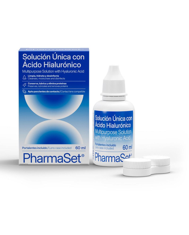 PHARMASET solución única con ácido hialurónico para lentes de contactos blandas 60 ml