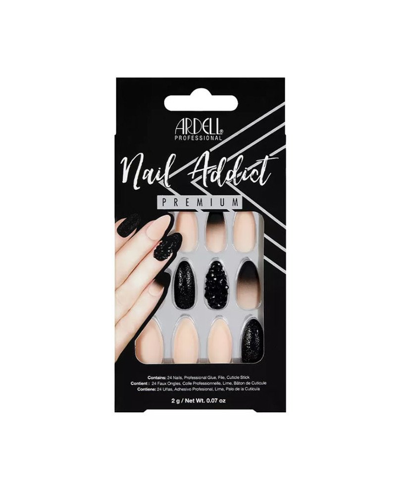 Ardell Nail Addict Black Stud y Pink Ombre Uñas Postizas