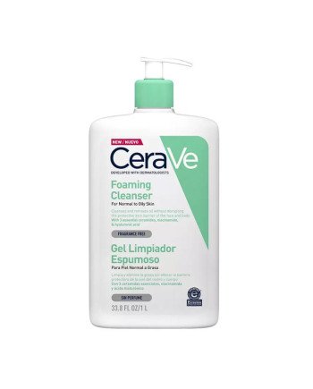 Cerave Piel Normal A Grasa Gel Limpiador Espumoso Sin Perfume 1000Ml