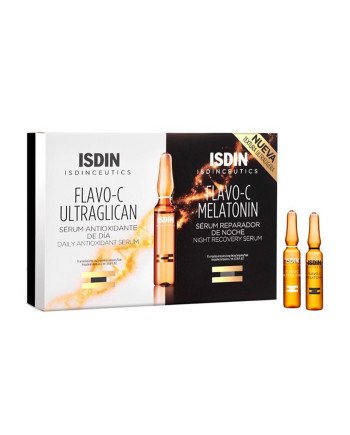 Isdin Flavo-C Ultraglican + Flavo-C Melatonin Serum Reparador 10Un